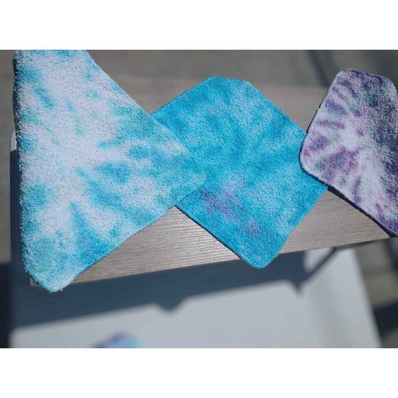 Tie Tye Dye Washcloths Set Of 3 Mixed Hand Dyed By Me - Picture 4 of 6